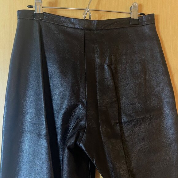 Cache Vintage Womens Pants Size Small Black Lamb Leather Pockets Casual - Picture 9 of 11